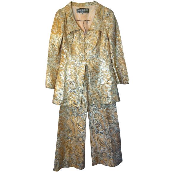 Vintage Hilary Floyd Glam Disco Pant Suit Set Size 14 READ - Picture 1 of 8